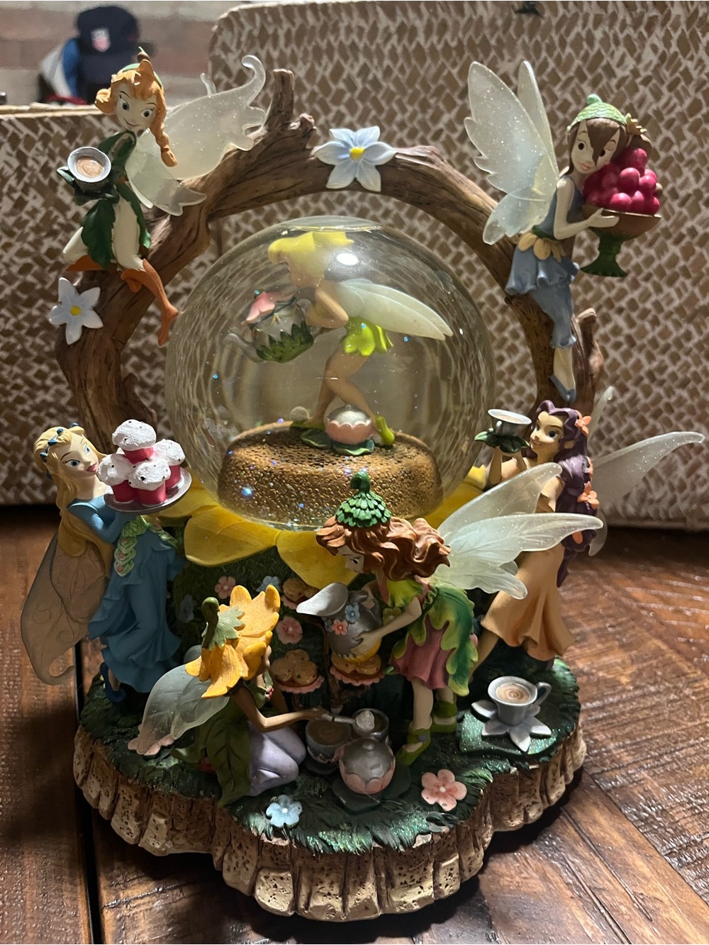 Disney White and Cream Floral Music Box Base with Battery Compartment
